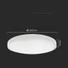 Plafon V-TAC 24W LED Okrągły 35cm Natynkowy Pilot Czujnik Ruchu IP44 Biały VT-8624S 6500K 2500lm