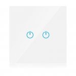 Włącznik Szklany SMART WiFi V-TAC Podwójny Biały Amazon Alexa, Google Home, Nest VT-5004