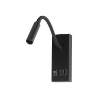 Oprawa LED V-TAC 3W CREE CHIP kinkiet czarny hotel łóżko 2xUSB USB-C VT-88064 3000K 120lm 3 lata gwarancji 