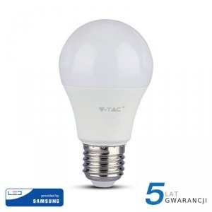 Żarówka LED V-TAC SAMSUNG CHIP 9W E27 A60 VT-210 6400K 806lm 5 Lat Gwarancji