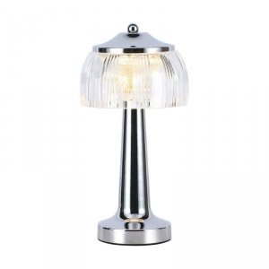 Lampka stołowa nocna V-TAC 1W LED 26cm ładowanie USB ściemnianie chrom VT-1048 3000K-6000K 55lm