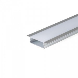 Profil do LED zestaw, ALU anodowany wpuszczany na dwie taśmy V-TAC 2mb klosz mleczny 27x10mm VT-8205