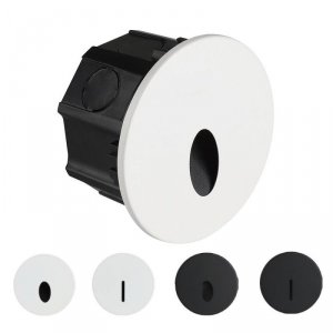 Oprawa schodowa wymienne fronty 3W LED V-TAC biała / czarna okrągła 230V IP65 3w1 CCT VT-10184 3000K-4200K-6400K 170lm 3 lata gw