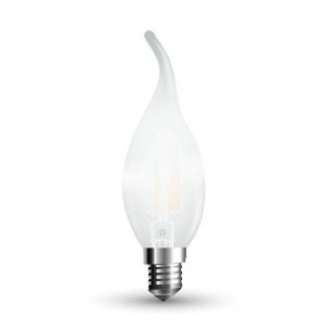 Żarówka LED V-TAC 4W Filament E14 Mrożona Świeczka Płomyk Ściemnialna VT-2056D 2700K 350lm