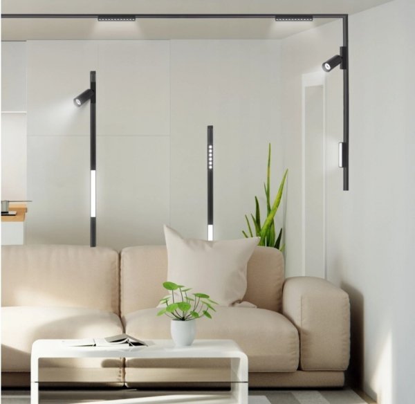 Lampa magnetyczna LED 30W 6000K szynowa liniowa czarna 48V
