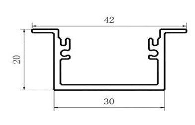 Profil LP-FLOOR30IN ANODOWANY WPUSZCZANY 2m kpl. klosz zaślepki uchwyty 