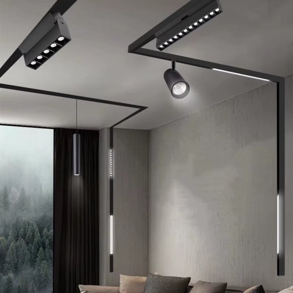 Lampa magnetyczna LED 40W 4000K szynowa liniowa czarna 48V
