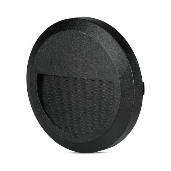 Oprawa Schodowa 2W LED V-TAC Czarna Okrągła 230V IP65 VT-1142 4000K 60lm