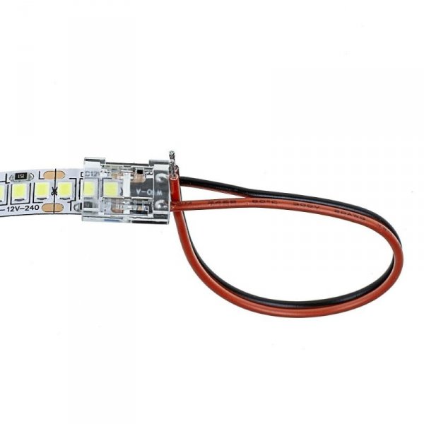 Konektor Złączka Taśm LED V-TAC Przeźroczysta Z przewodami Gęste/Zwykłe/COB 8mm VT-6129