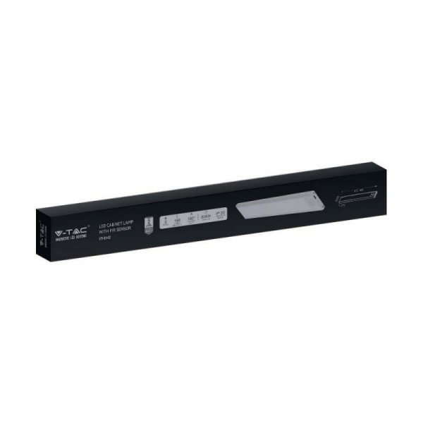 Oprawa podszafkowa V-TAC 2W LED czarna czujnik ruchu ładowanie USB 40cm VT-8142 3000K 160lm