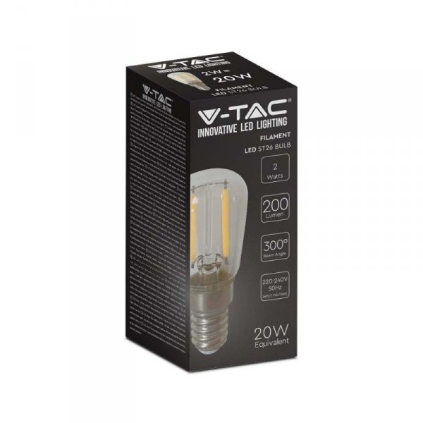 Żarówka LED V-TAC 2W Filament E14 ST26 VT-1952 6400K 200lm