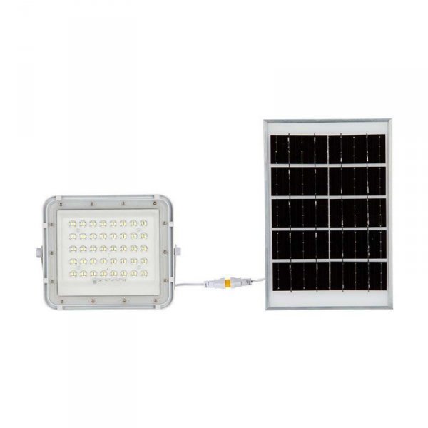 Projektor LED Solarny V-TAC 10W Pilot, AUTO, Timer, IP65 Biały VT-80W-W 6400K 800lm
