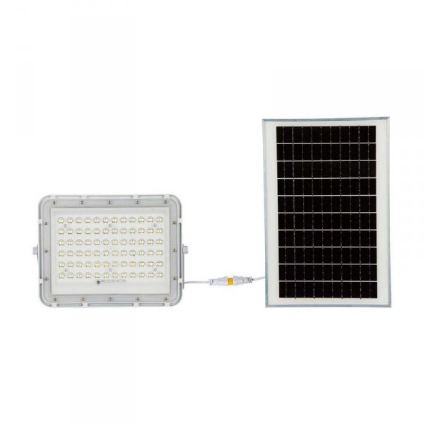 Projektor LED Solarny V-TAC 15W Pilot, AUTO, Timer, IP65 Biały VT-120W-W 6400K 1200lm