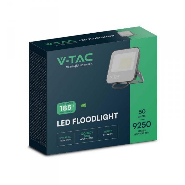 Projektor LED V-TAC 50W 185Lm/W Czarny VT-4456 4000K 9250lm