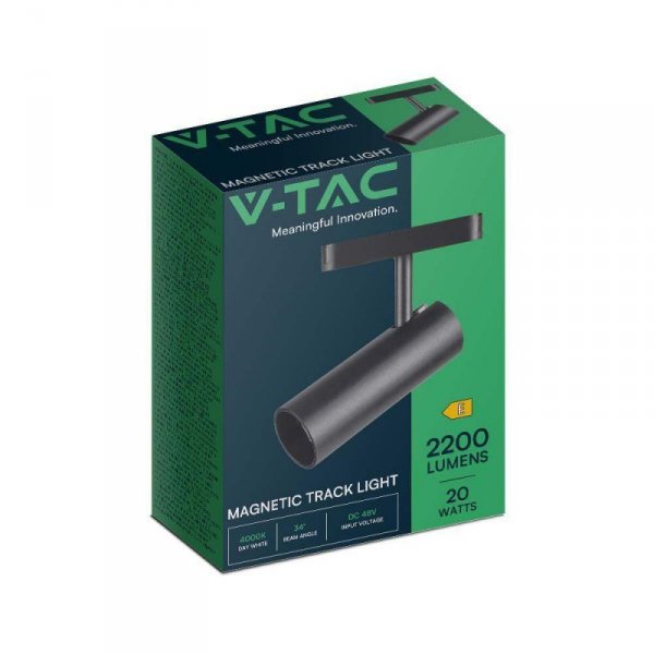 Oprawa Projektor Szynosystem Magnetyczny 48V V-TAC 20W LED 34st VT-4221 6400K 2200lm 3 Lata Gwarancji