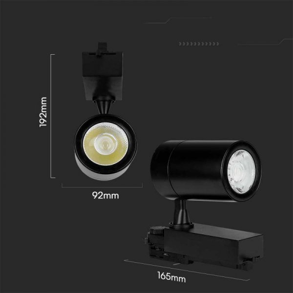Oprawa Szynosystem 3F V-TAC 35W 10st Czarna VT-4536 3000K 3000lm