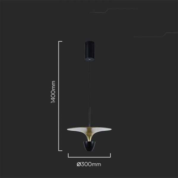 Oprawa Zwieszana V-TAC 9W LED Czarny+Złoty VT-7832 4000K 1000lm