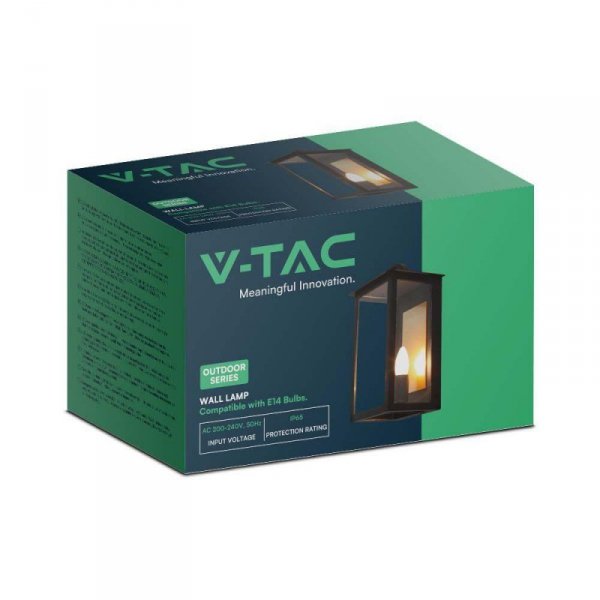 Kinkiet ścienny V-TAC E14 czarny klasyczny loft IP65 VT-1190