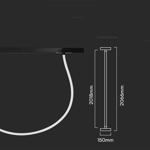Oprawa szynoprzewód magnetyczny 48V V-TAC 23W LED 200cm VT-42024 3000K 2760lm 3 lata gwarancji