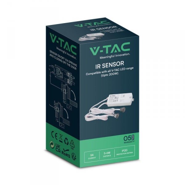 Czujnik Ruchu V-TAC na Ruch Ręki max.500W Dwa Sensory VT-81012 5 Lat Gwarancji