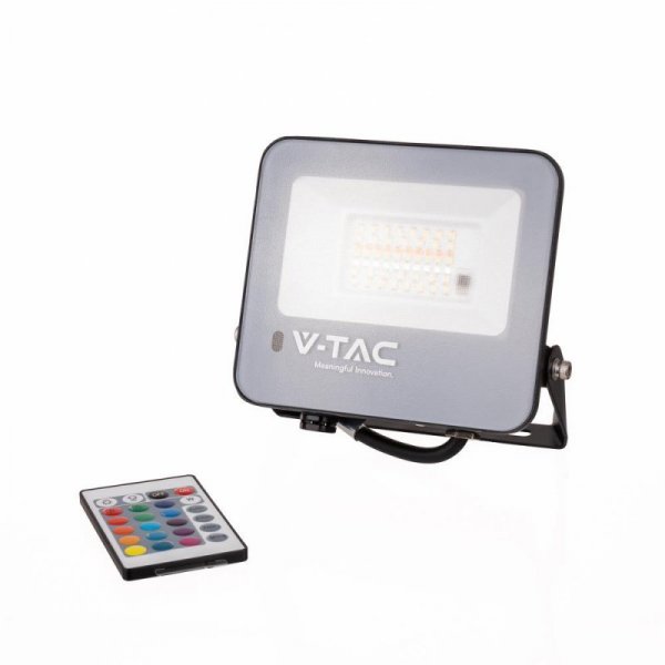 Projektor LED V-TAC 30W Czarny IP65 Pilot VT-44034 RGB+6500K 2310lm