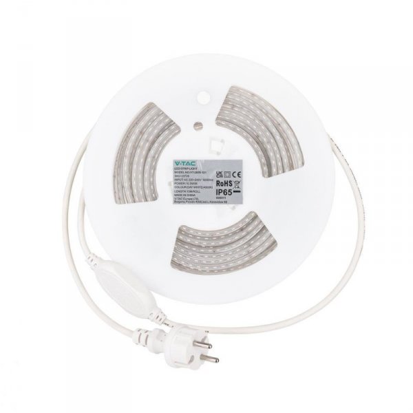 Taśma LED 230V V-TAC RĘKAW IP65 120LED/m 10,5W/m Rolka 10mb VT-2835 121-10M 4000K 1000lm