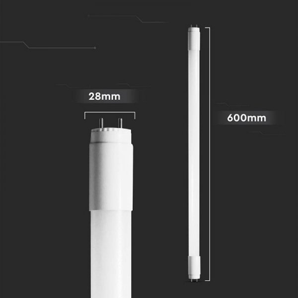 Tuba świetlówka LED T8 V-TAC 60cm 7.5W G13 obrotowa nano plastic 115Lm/w VT-062-N 4000K 850lm 3 lata gwarancji