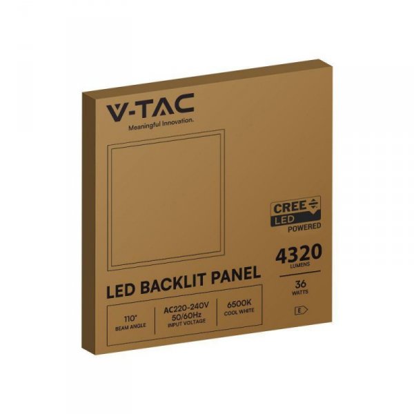 Panel LED V-TAC 36W 60x60 LED CREE CHIP zasilacz LIFUD backlight 33mm 120Lm/W VT-61036 6500K 4320lm 6 lat gwarancji