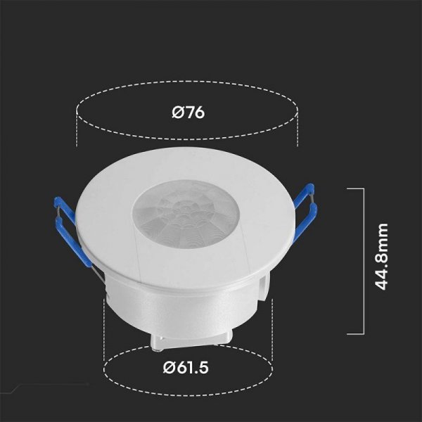 Czujnik ruchu 360st podtynkowy biały fi76 600W LED V-TAC VT-81041 5 lat gwarancji