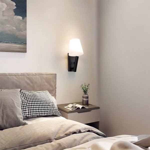 Oprawa LED V-TAC 2W COB CREE kinkiet czarny hotel łóżko USB+USB C klosz VT-88062-B 3000K 60lm