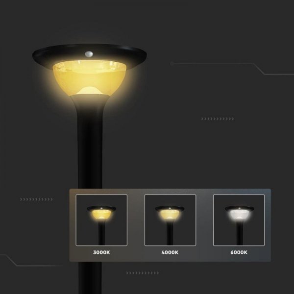 Oprawa ogrodowa V-TAC solarna 15W czujnik ruchu timer pilot CCT IP65 VT-12014CCT 3000K-4000K-6000K 2200lm 3 Lata gwarancji