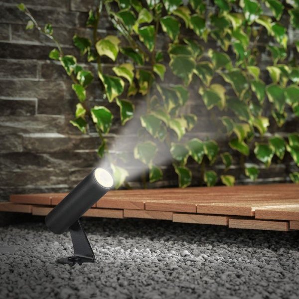 Oprawa gruntowa ogrodowa wbijana aluminiowa V-TAC 2W LED IP65 czarna okrągła VT-10182 4000K 60lm 3 lata gwarancji