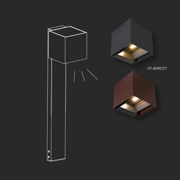 Słupek 80cm do ściennych kinkietów solarnych VT-409CCT SKU 23770, 23824, 24063, 24089 brąz corten VT-11080 3 lata gwarancji
