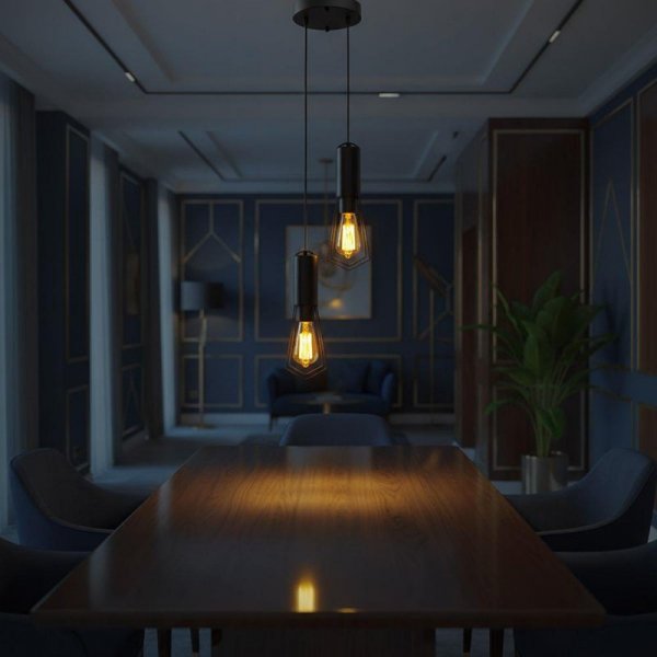 Oprawa zwieszana V-TAC 2XE27 200x25mm czarny mat VT-89017