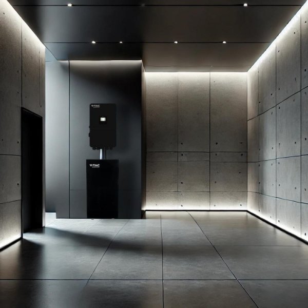 Magazyn bank energii V-TAC czarny szklany front 5.12kWh 100Ah/51.2V LiFePO4 BMS VT-51200B 10 lat gwarancji