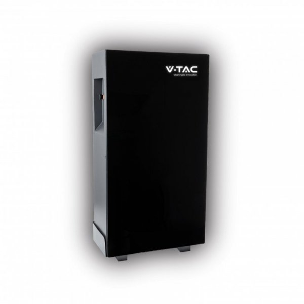 Magazyn bank energii V-TAC czarny szklany front 10.24kWh 200Ah/51.2V LiFePO4 BMS VT-10240B 10 lat gwarancji