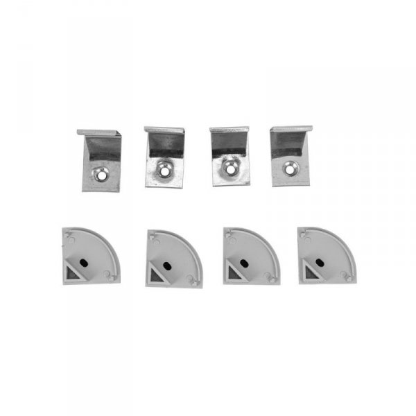 Profil do LED zestaw, ALU anodowany narożny V-TAC 2mb klosz mleczny 30x30mm VT-81135 5 lat gwarancji