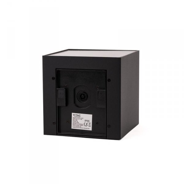 Oprawa ścienna solarna/USB V-TAC 9W LED COB czarna kostka 15x15cm IP65 czujnik ruchu VT-409CCT 3000K-4000K-5000K 800lm