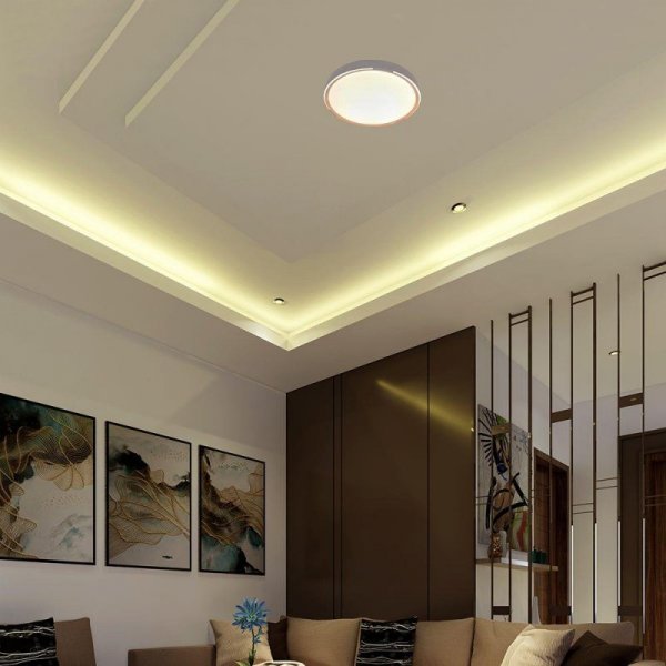 Oprawa sufitowa plafoniera V-TAC 30W/60W/30W LED 48cm 3w1 ściemnialna orzech pilot CCT VT-85034 3000K-4000K-6500K 6000lm