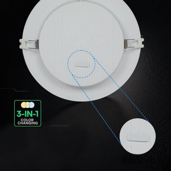 Panel wpuszczany downlight V-TAC 6W LED CREE CHIP okrągły 120x28mm VT-61006CCT 3000K-4000K-6500K 630lm 6 lat gwarancji