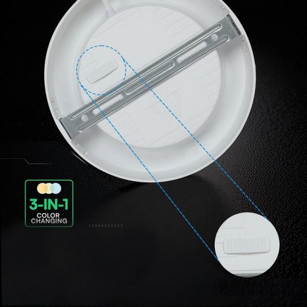 Panel natynkowy downlight V-TAC 12W LED CREE CHIP okrągły 167x30mm VT-60012CCT 3000K-4000K-6500K 1320lm 6 lat gwarancji