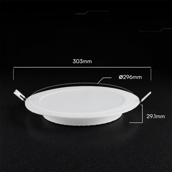 Panel wpuszczany downlight V-TAC 24W LED CREE CHIP okrągły 294x29mm VT-61024CCT 3000K-4000K-6500K 2640lm 6 lat gwarancji