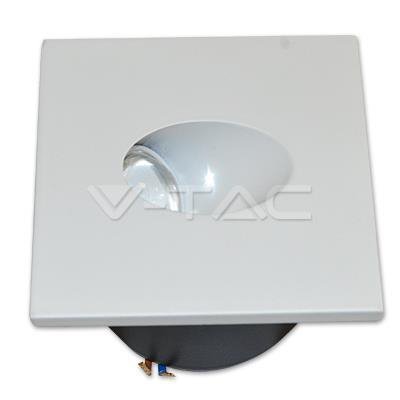 Oprawa Schodowa 3W LED V-TAC Kwadrat Biały 230V VT-1109 3000K 120lm