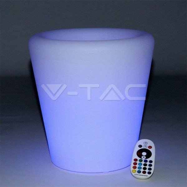 Oprawa Ogrodowa V-TAC LED Donica Pojemnik 28cm Ładowanie Pilot VT-7805 RGBW 18lm