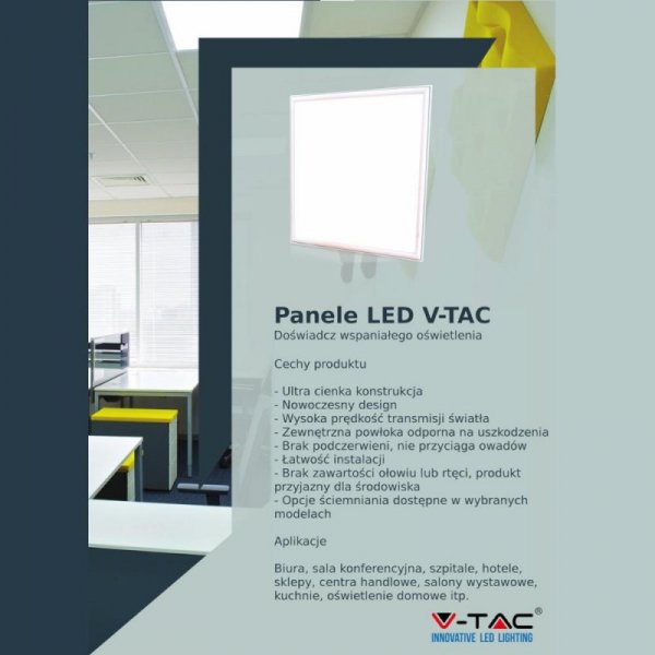 Panel LED V-TAC 29W 600x600 120lm/W PMMA VT-6129 4000K 3480lm