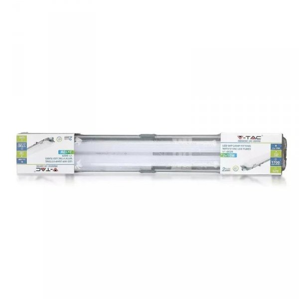 Oprawa Hermetyczna LED V-TAC PC/PC 2x120cm (2 x 18W) (Tuby LED w zestawie) VT-12023 4000K 3400lm