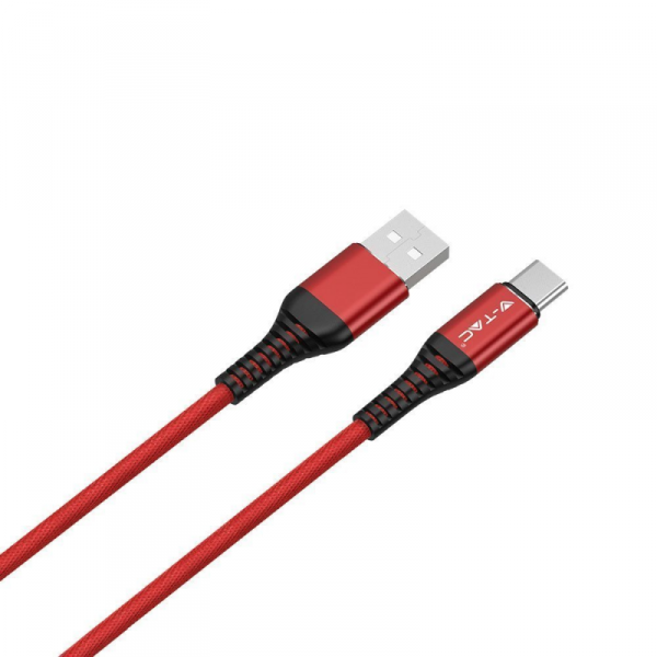 Przewód USB V-TAC Typ C 1M Czerwony Seria Złota VT-5352