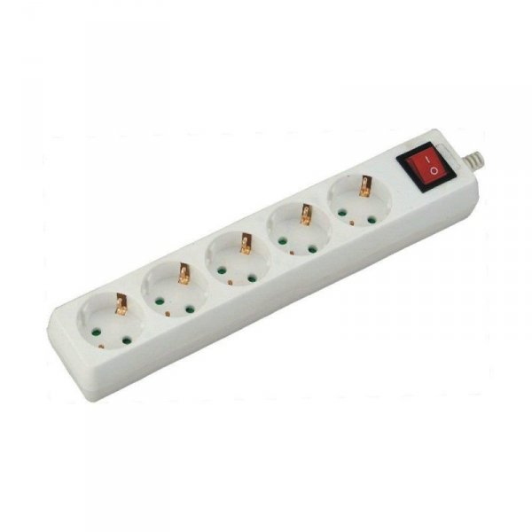 Przedłużacz 5 gniazd z włącznikiem V-TAC (3G 1.5MM2 X 5M) Biały VT-1115