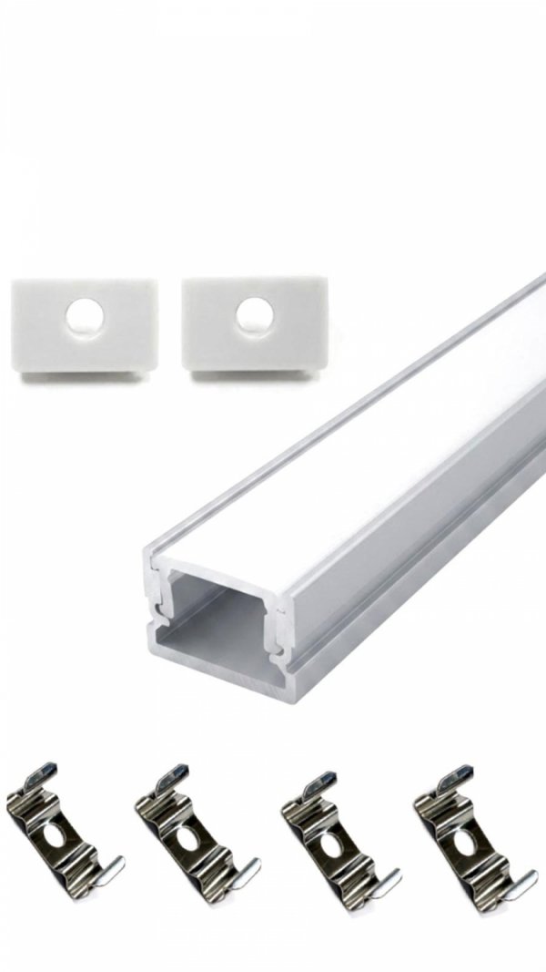 Profil LP-S SLIM ANODOWANY 2m kpl. klosz zaślepki uchwyty 