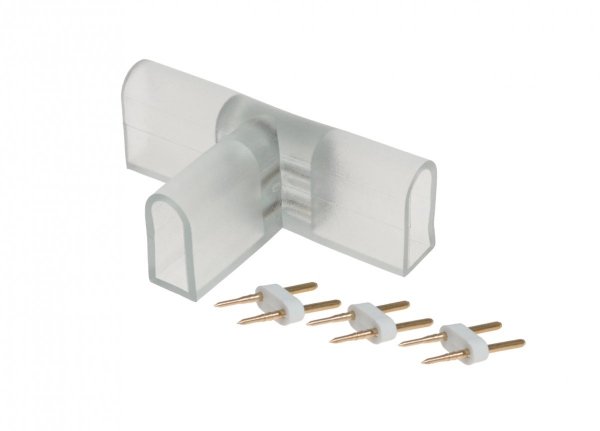 ZŁĄCZKA DO TAŚM LED NEON 24V/230V 8X16MM NAROŻNA TYP: T 